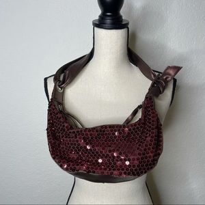 BROWN SEQUIN SHOULD BAG Y2K